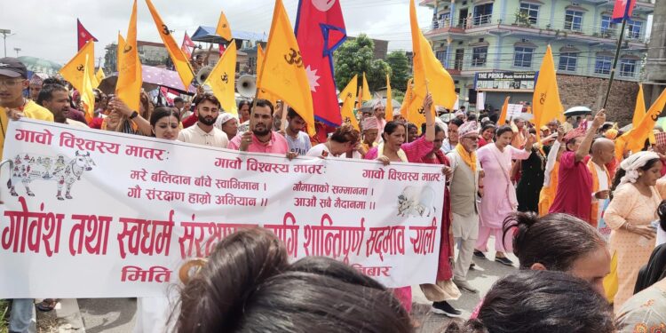 धरान हिडेको र्यालीलाई प्रहरीले तरहराको पानीपिया जंगलमै रोकयो