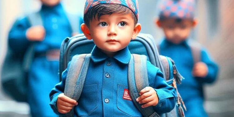 इटहरीमा विद्यार्थीको ड्रेस : गाडा निलो पेन्ट, आकाशे निलो सर्ट