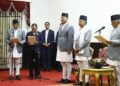 नयाँ गठबन्धनका तीन मन्त्रीले लिए शपथ