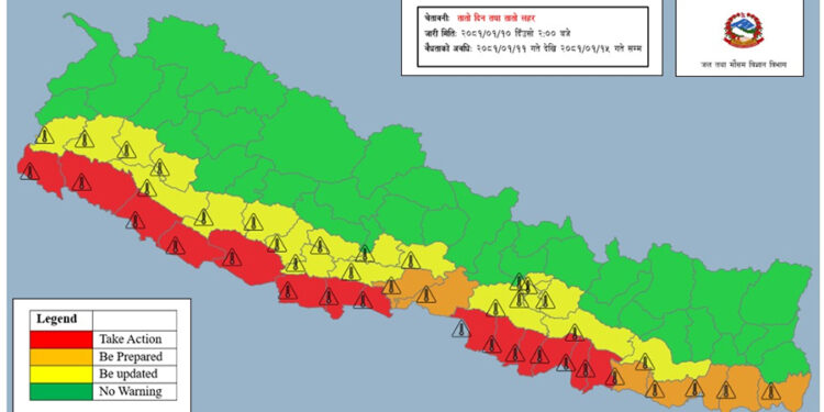 तराई-मधेसमा केही दिन तातो हावा चल्ने